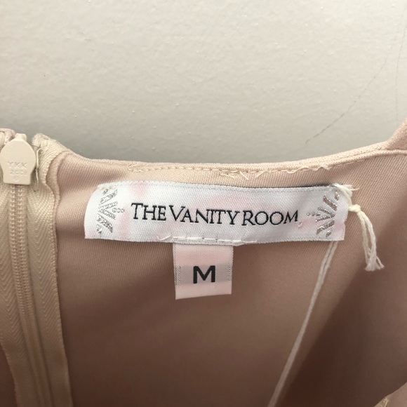 Vanity Room Lace Popover Cold Shoulder Crepe Dress - Picture 5 of 6